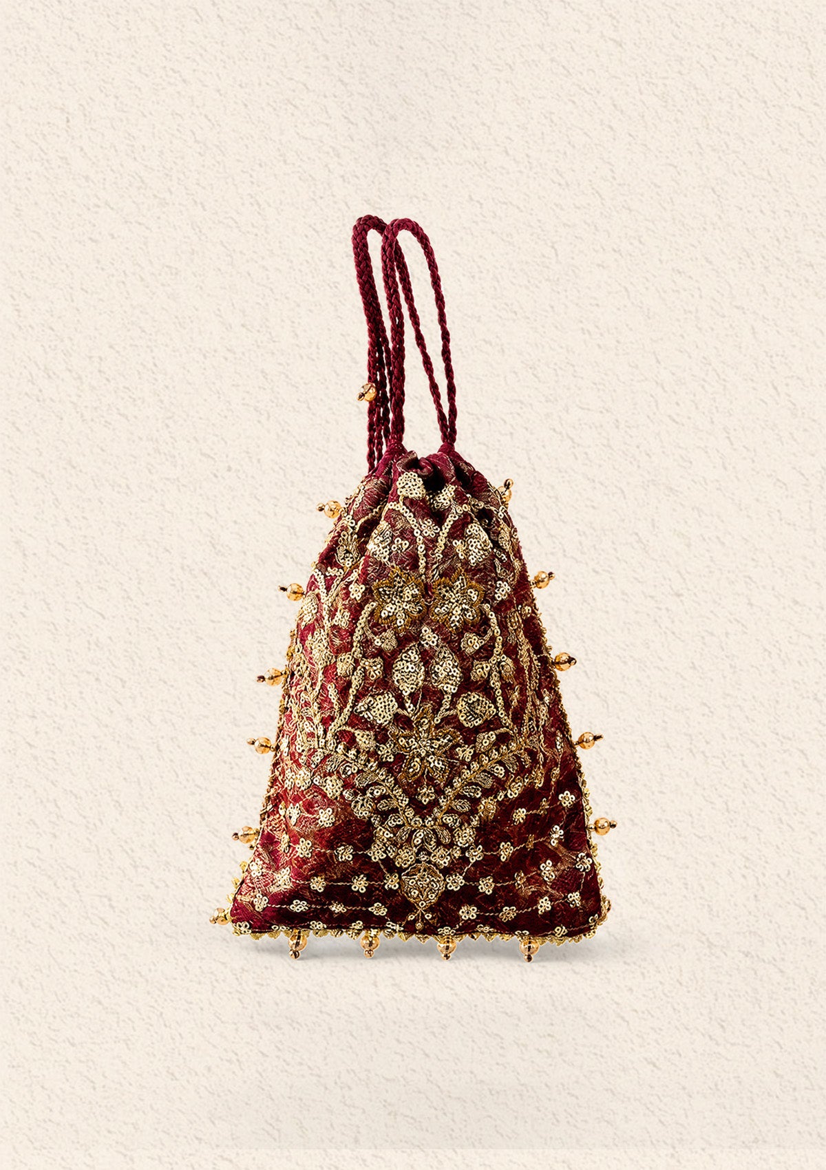 Aik Atelier - Potli - Maroon Jamawaar Wdb24