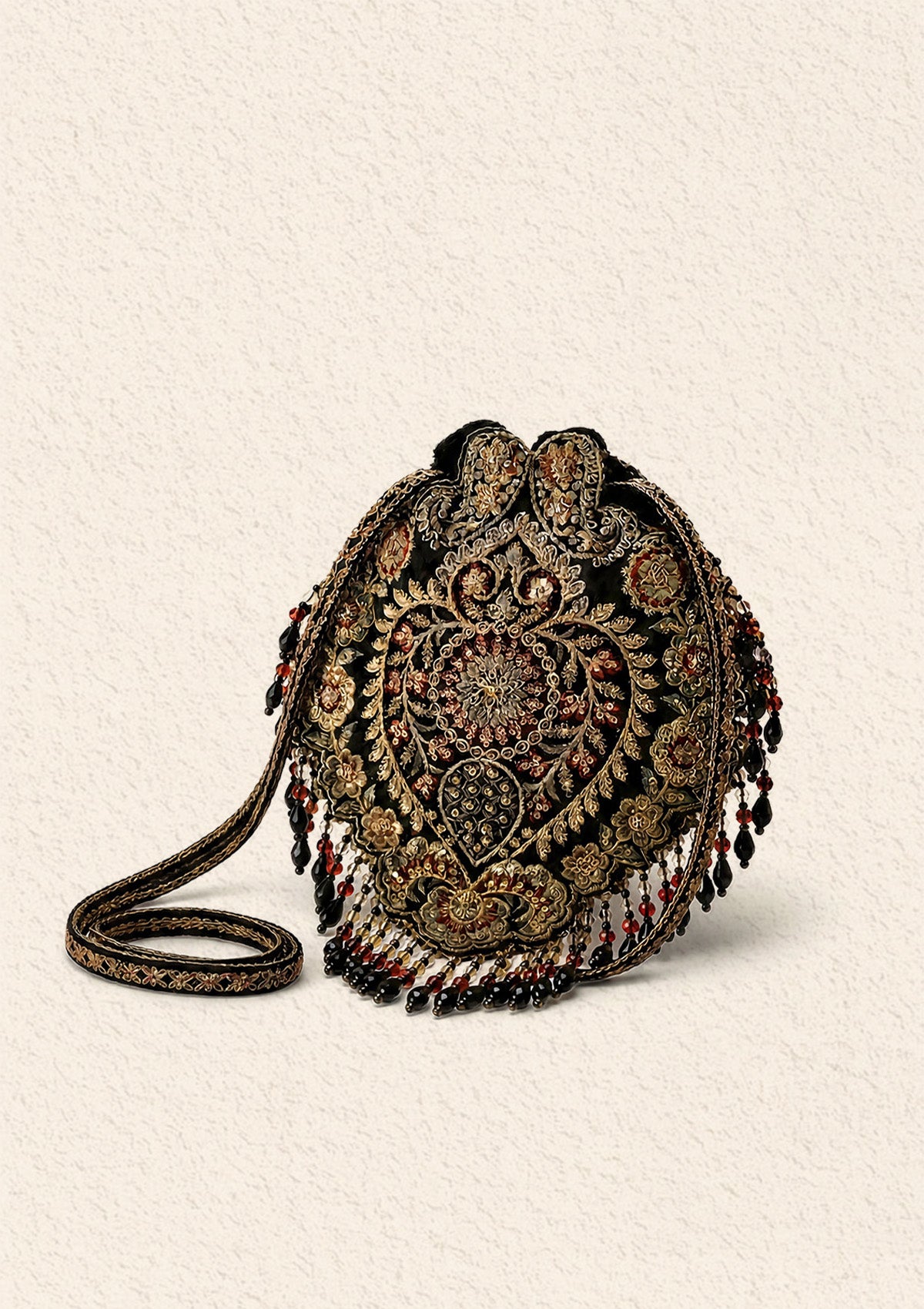 Aik Atelier - Potli - Black Silk Wda25