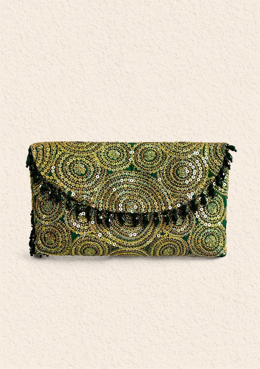 Aik Atelier - Clutch - Green Sequin Maa25