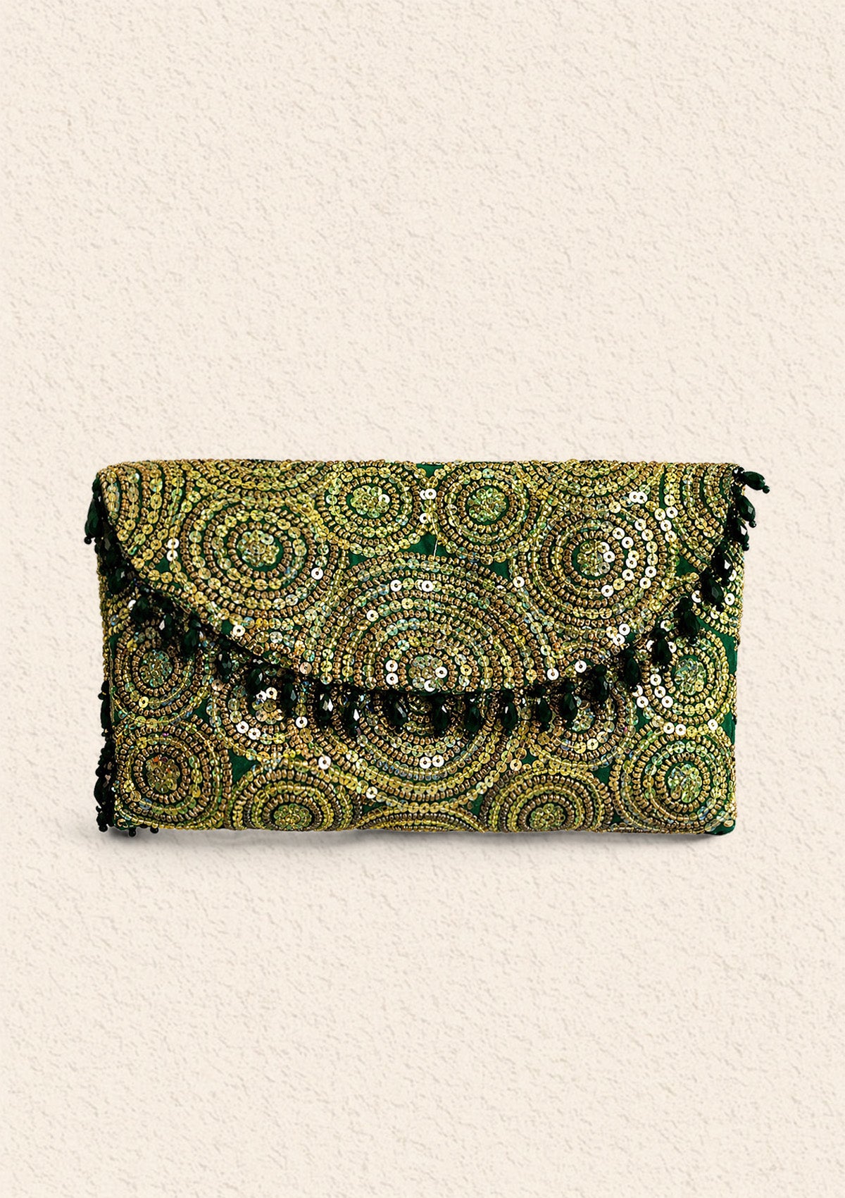 Aik Atelier - Clutch - Green Sequin Maa25