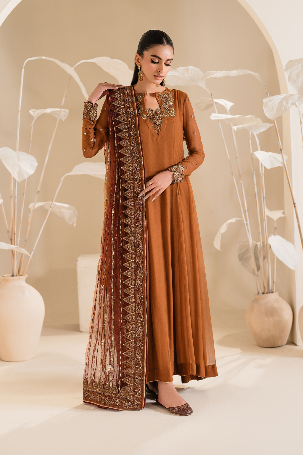 Iznik - Ip-285 Embroidered Chiffon