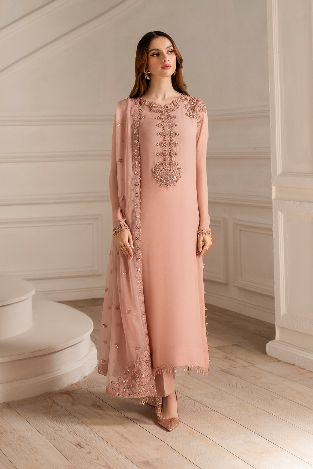 Iznik - Ue-479 Embroidered Chiffon