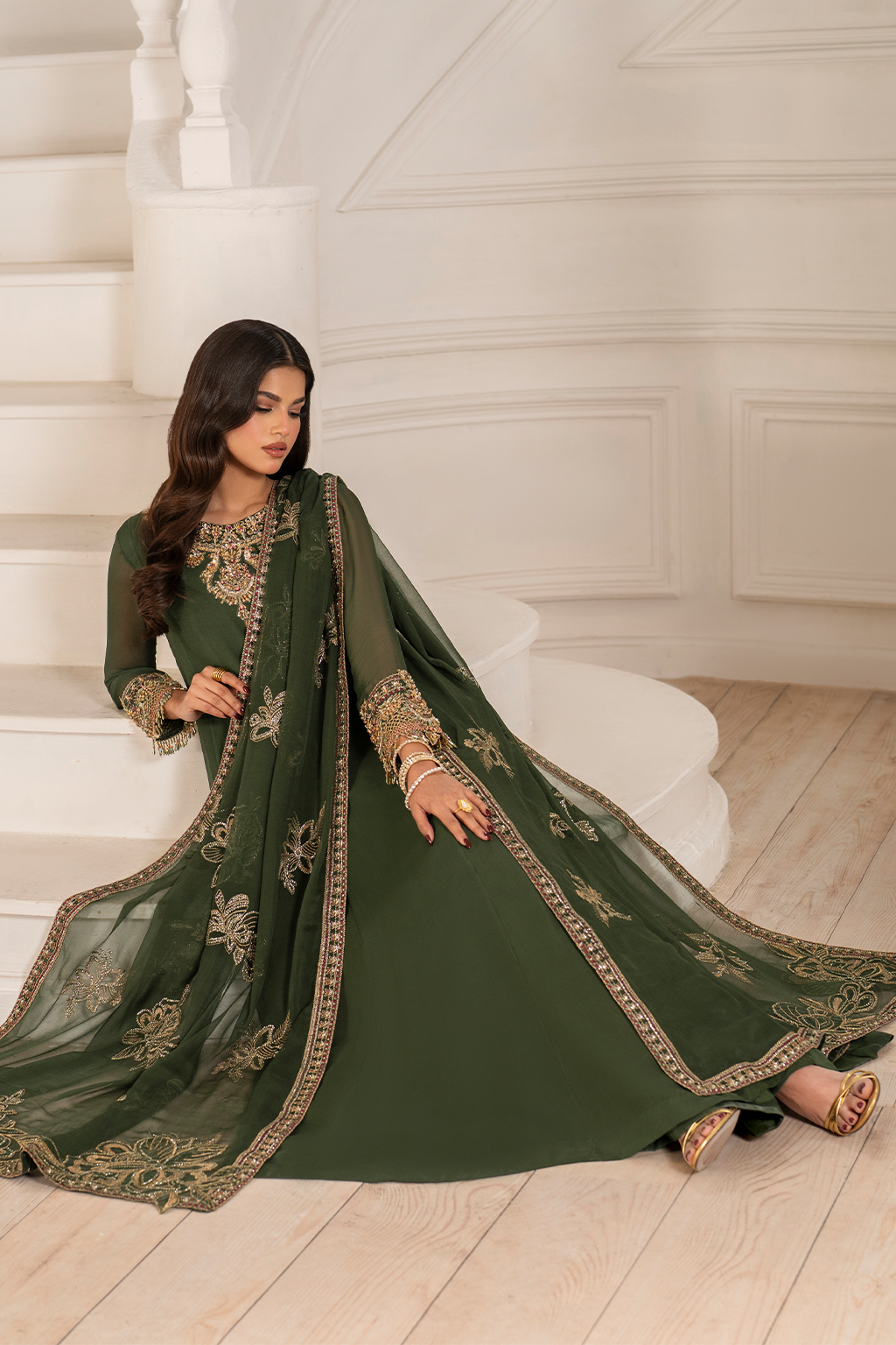 Iznik - Ue-416 Embroidered Chiffon