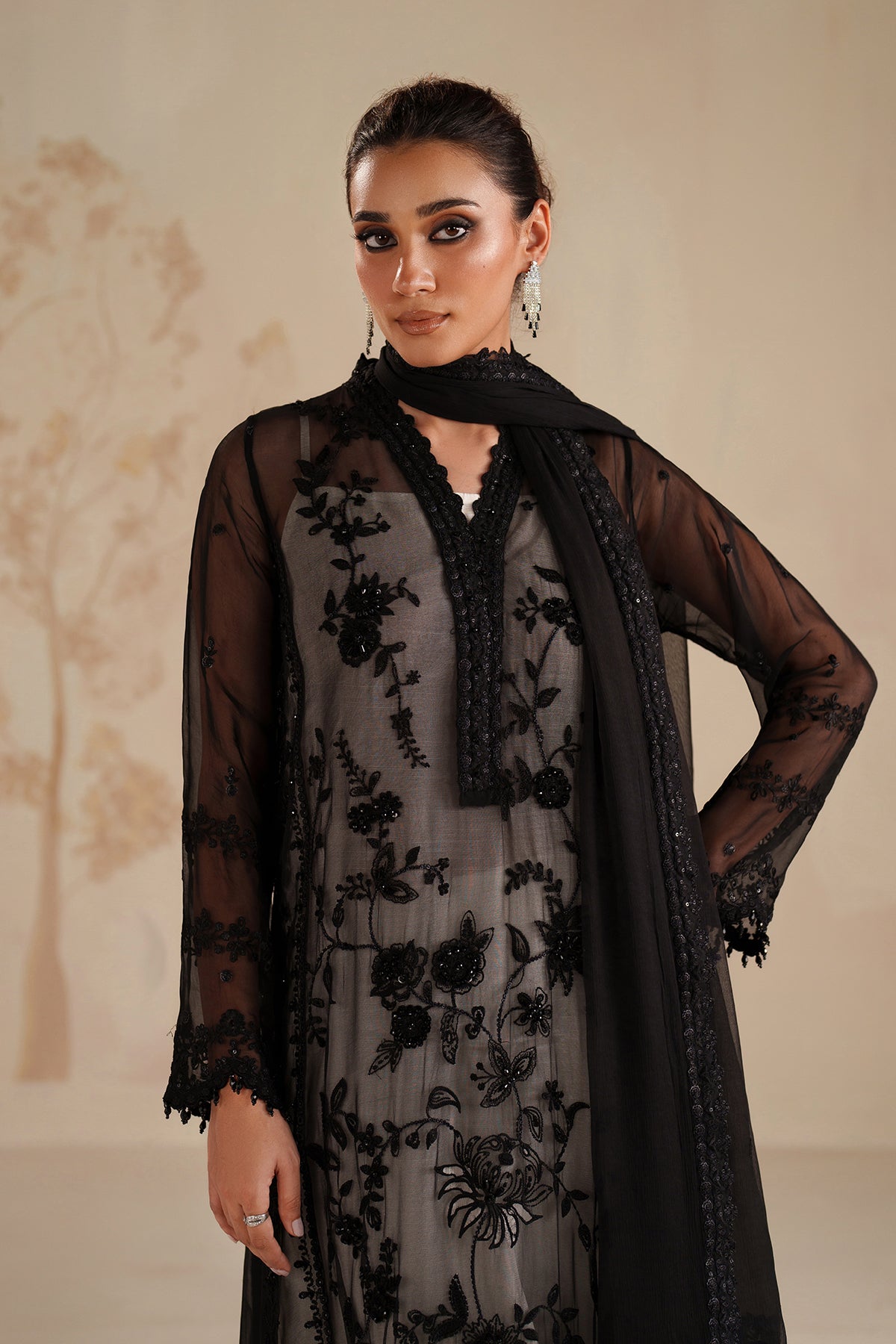 Baroque - Embroidered Chiffon UF-4365