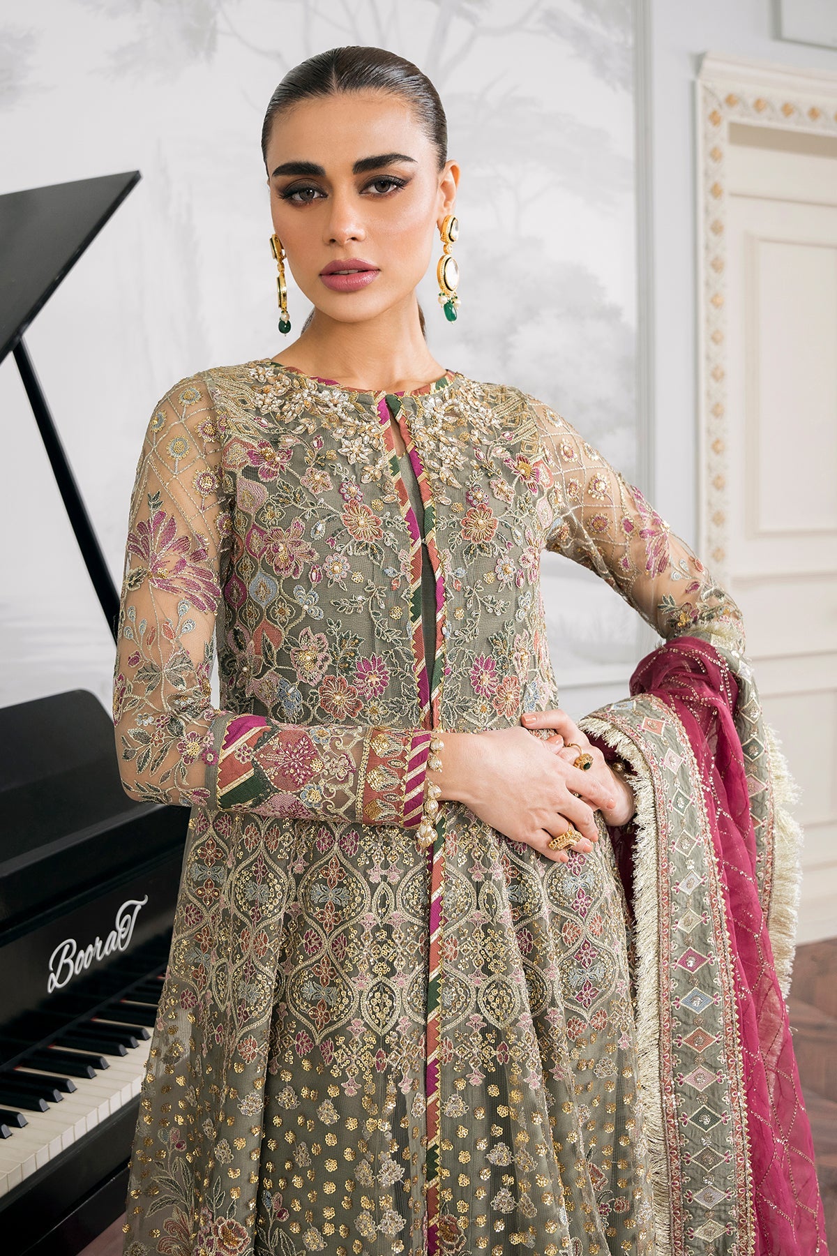 Baroque - Embroidered Net Ch12-02 Stitched