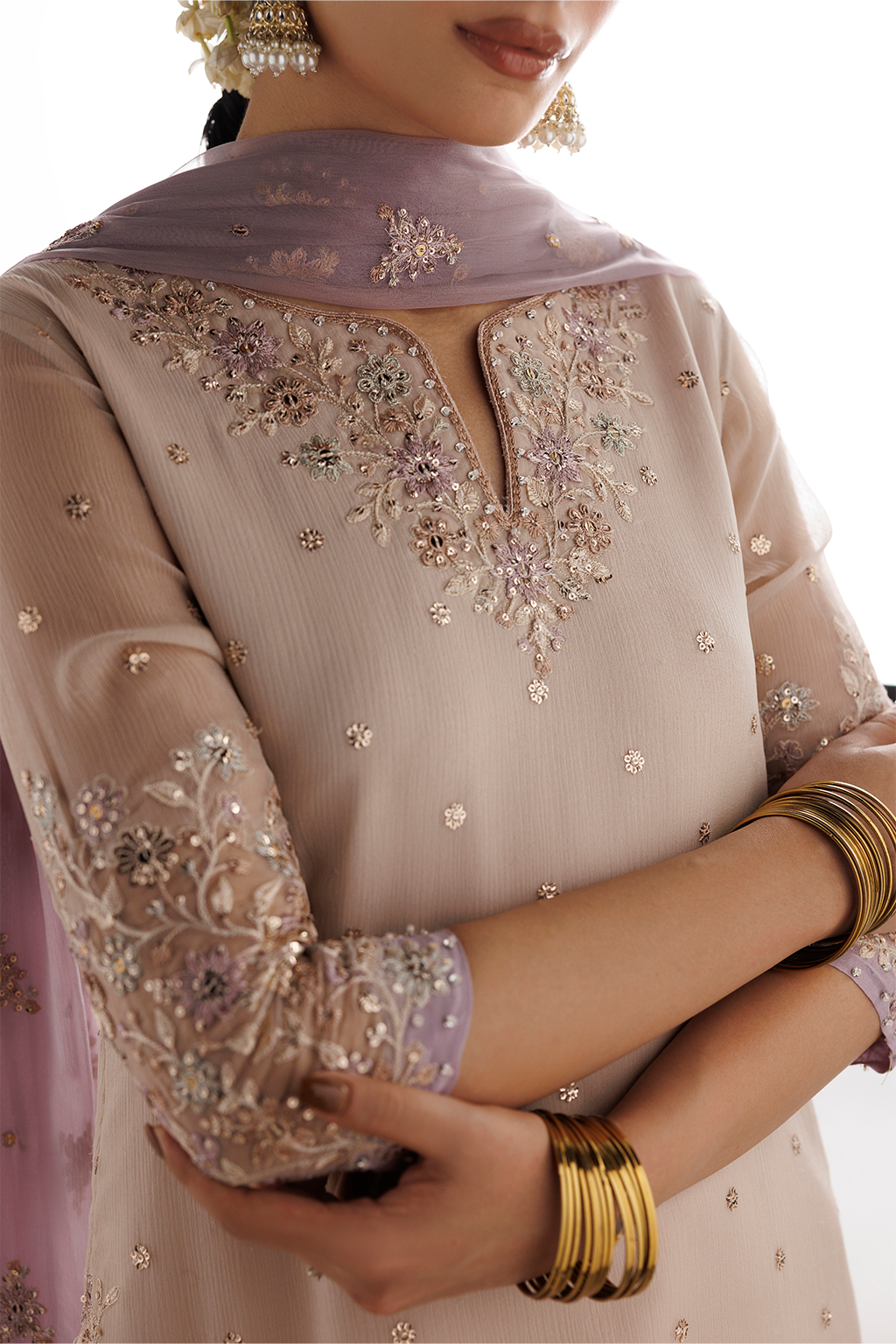 Iznik - Cc-104 Embroidered Chiffon