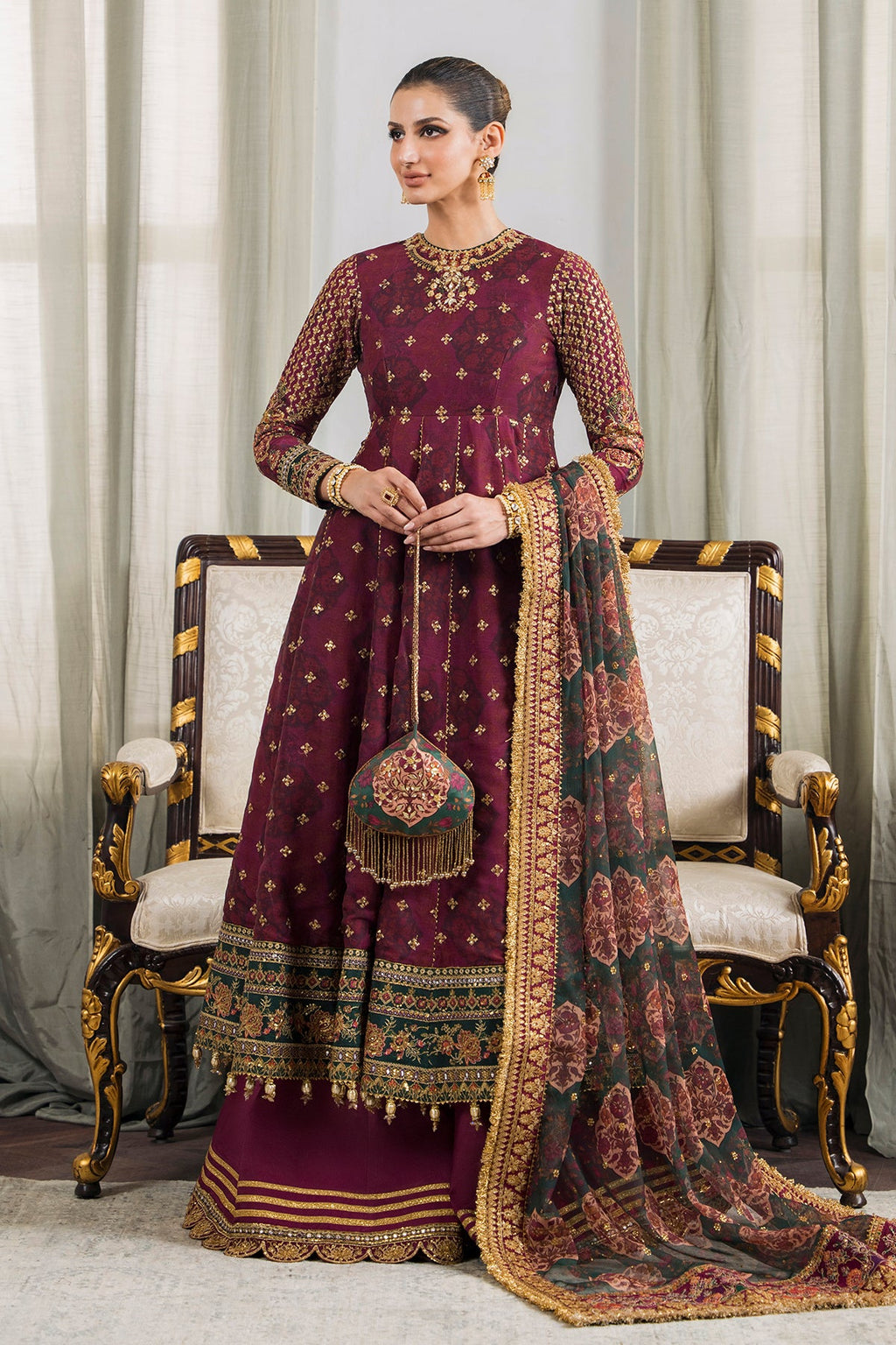 Baroque - Embroidered Chiffon Ch12-03 Stitched