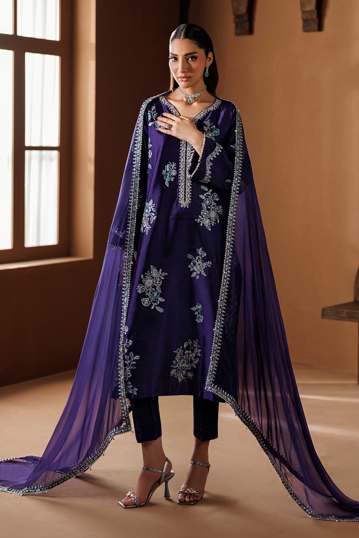 Baroque - Embroidered Sheesha Silk PR-1284