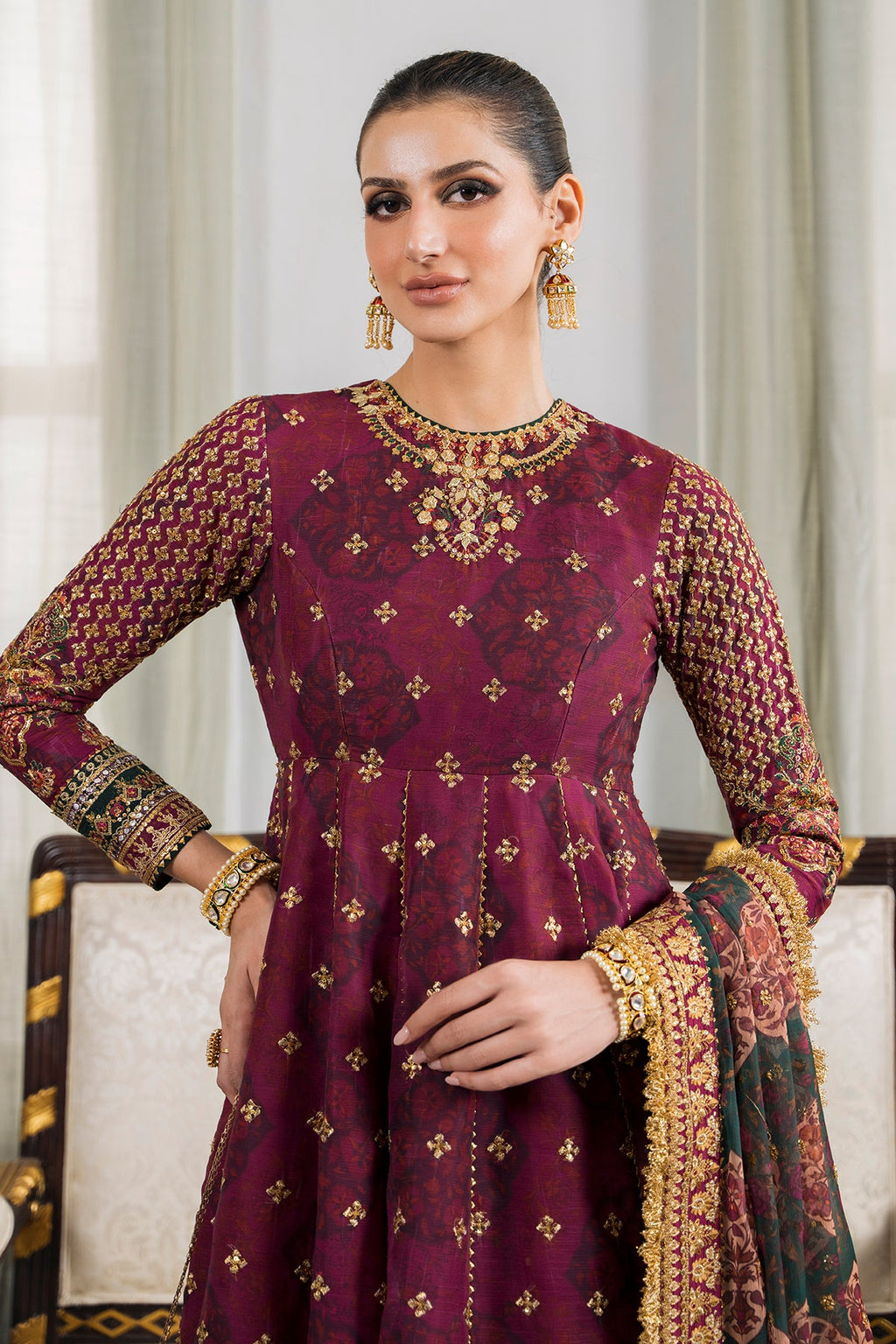 Baroque - Embroidered Chiffon Ch12-03 Unstitched