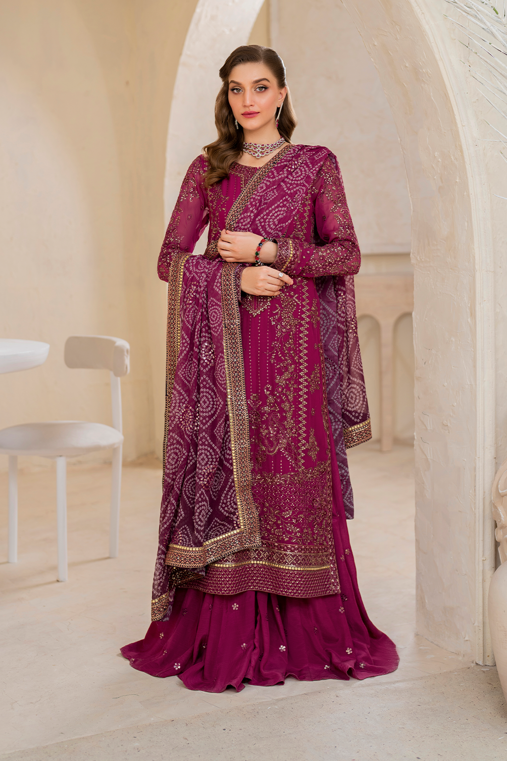 Iznik - Cc-45 Embroidered Chiffon