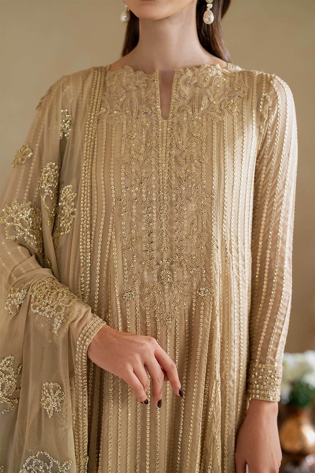 Iznik - Cc-58 Embroidered Chiffon