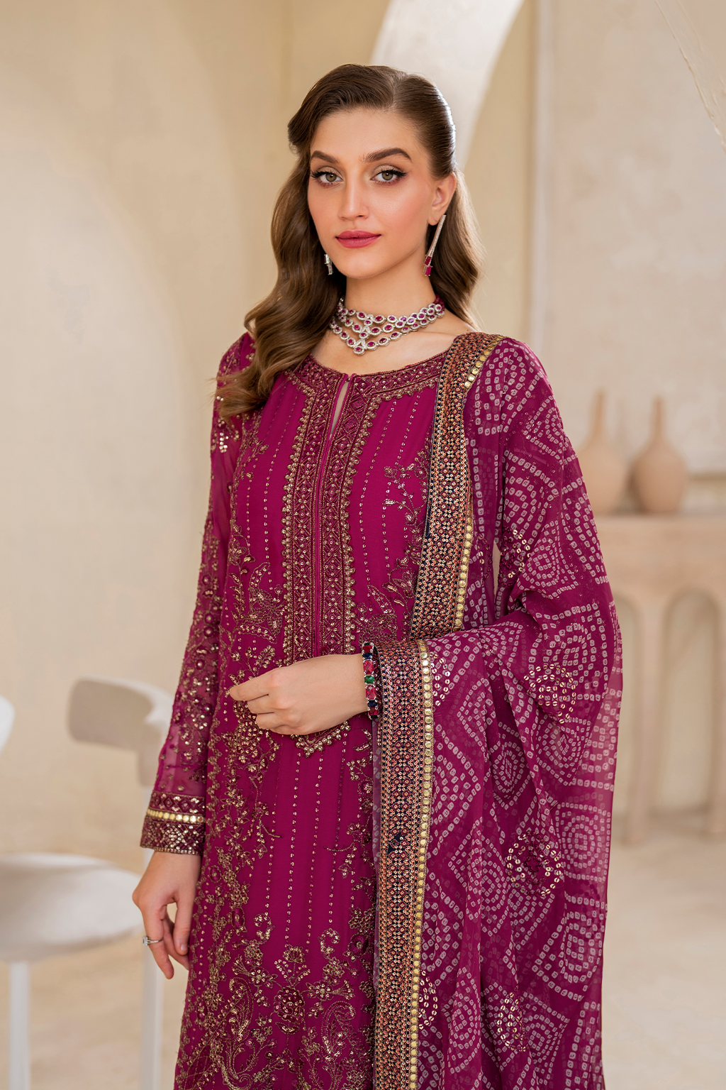 Iznik - Cc-45 Embroidered Chiffon