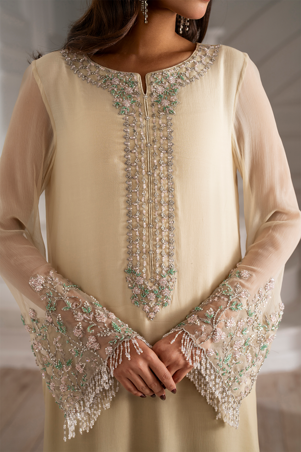 Iznik - Ue-413  Embroidered Chiffon