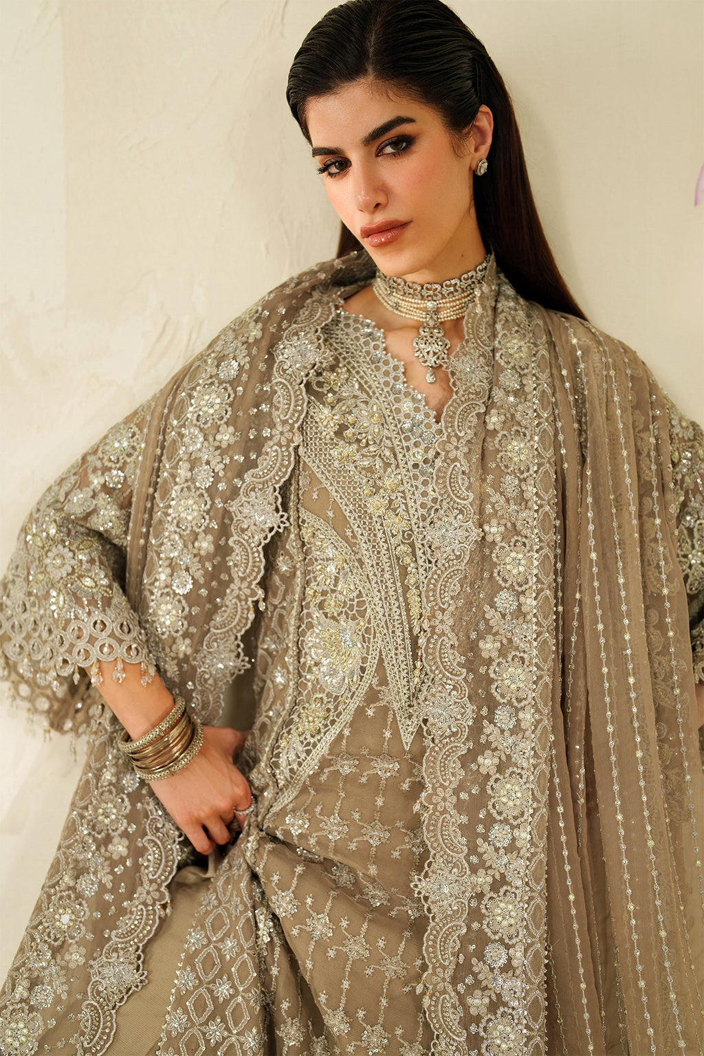Baroque - Embroidered Chiffon Ch14-08 Stitched