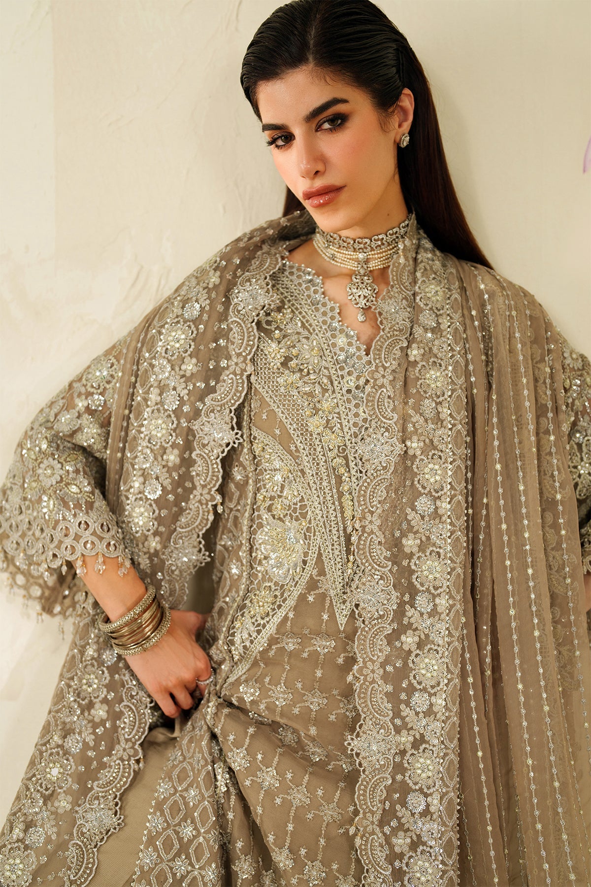 Baroque - Embroidered Chiffon Ch14-08 Stitched