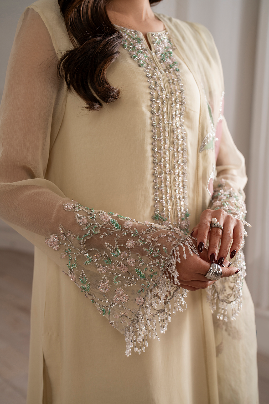 Iznik - Ue-413  Embroidered Chiffon