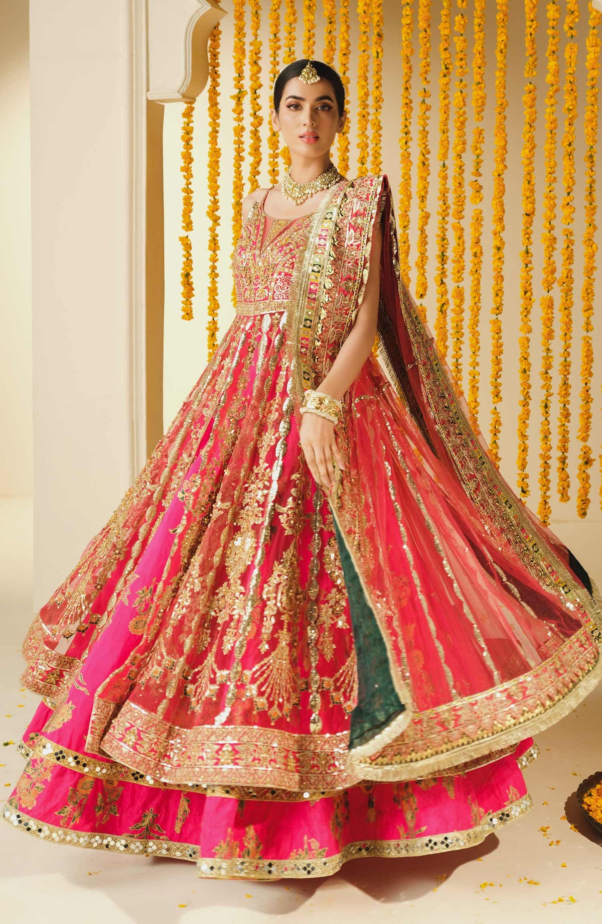 Maryum N Maria - Bridal Lehenga - Surai (Mw40180)