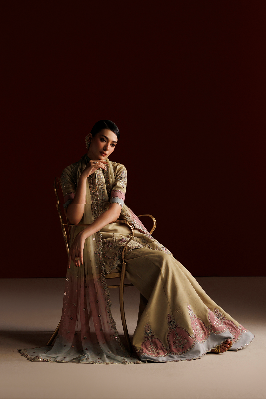 Iznik - Cc-108 Embroidered Chiffon