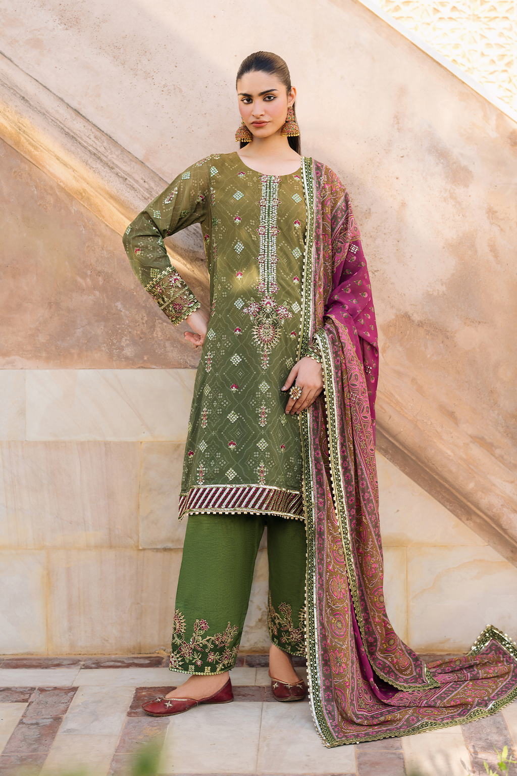 Iznik - Ue-329 Embroidered Chiffon
