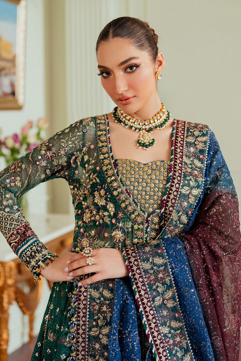 Baroque - Embroidered Chiffon Ch13-03 Stitched