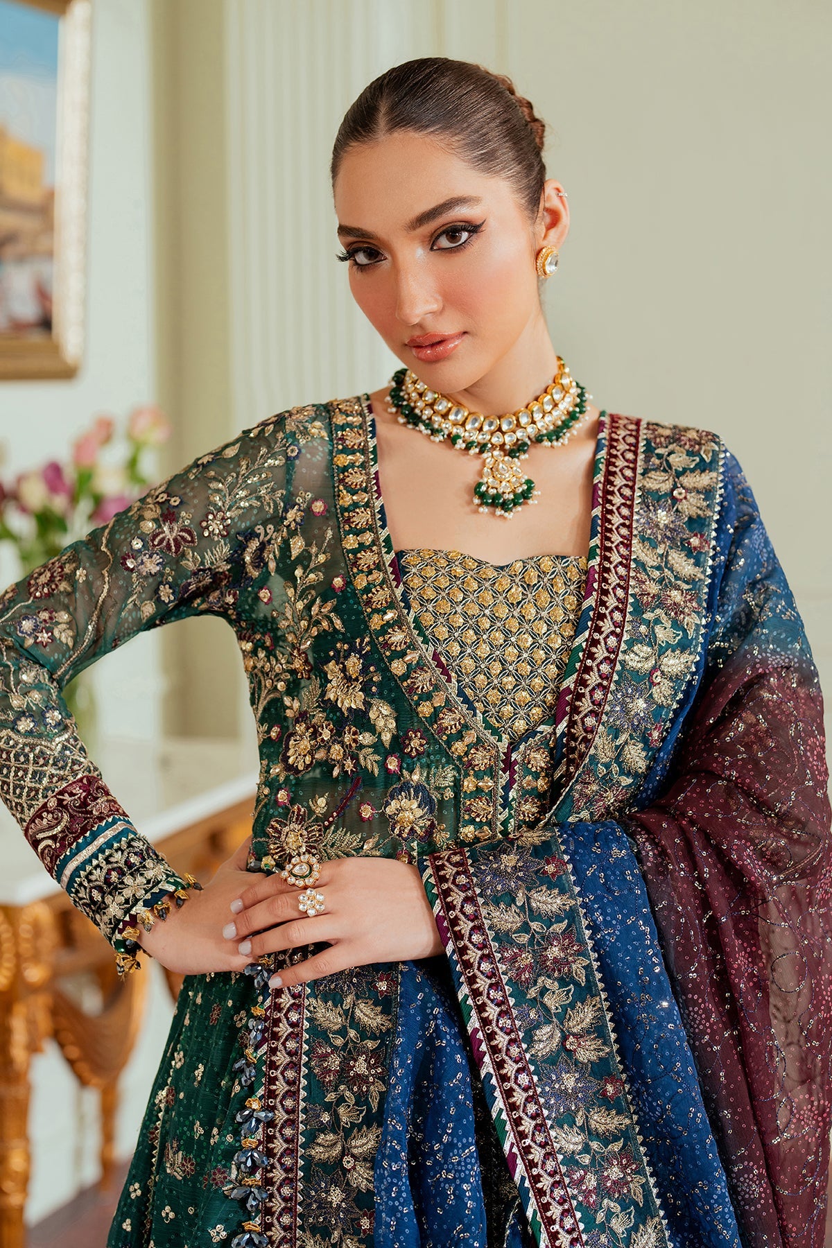 Baroque - Embroidered Chiffon Ch13-03 Stitched