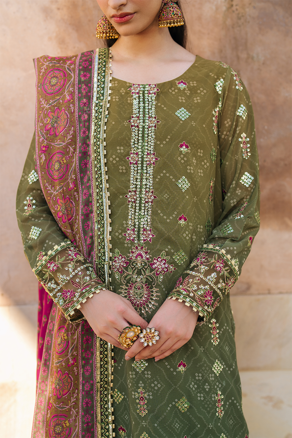Iznik - Ue-329 Embroidered Chiffon