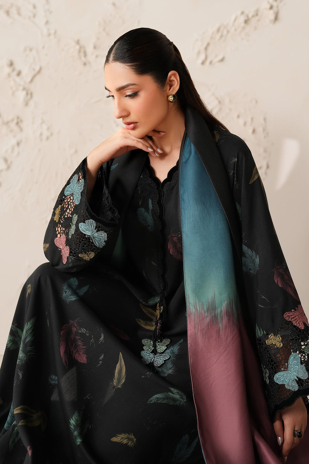 Baroque - Embroidered Viscose Silk UF-4308