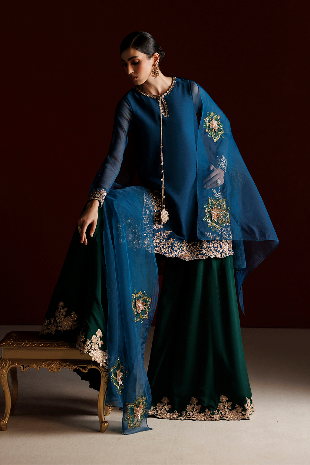 Iznik - Cc-102 Embroidered Chiffon