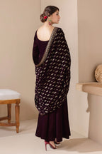 Baroque - Embroidered Velvet Shawl Vs-42