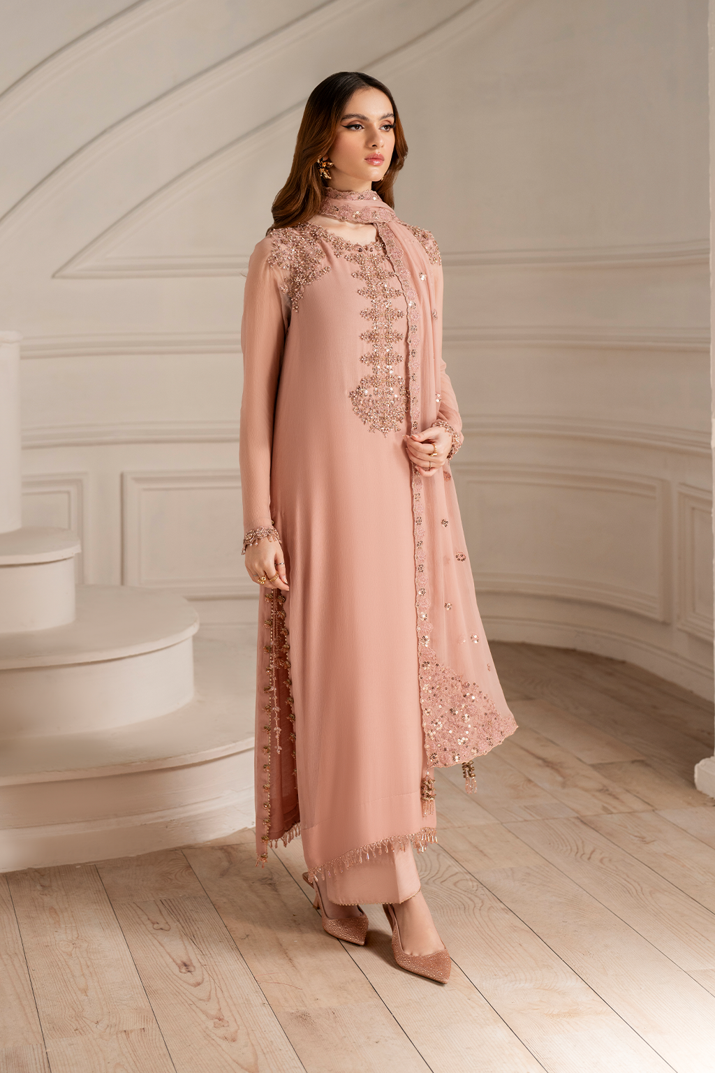 Iznik - Ue-479 Embroidered Chiffon