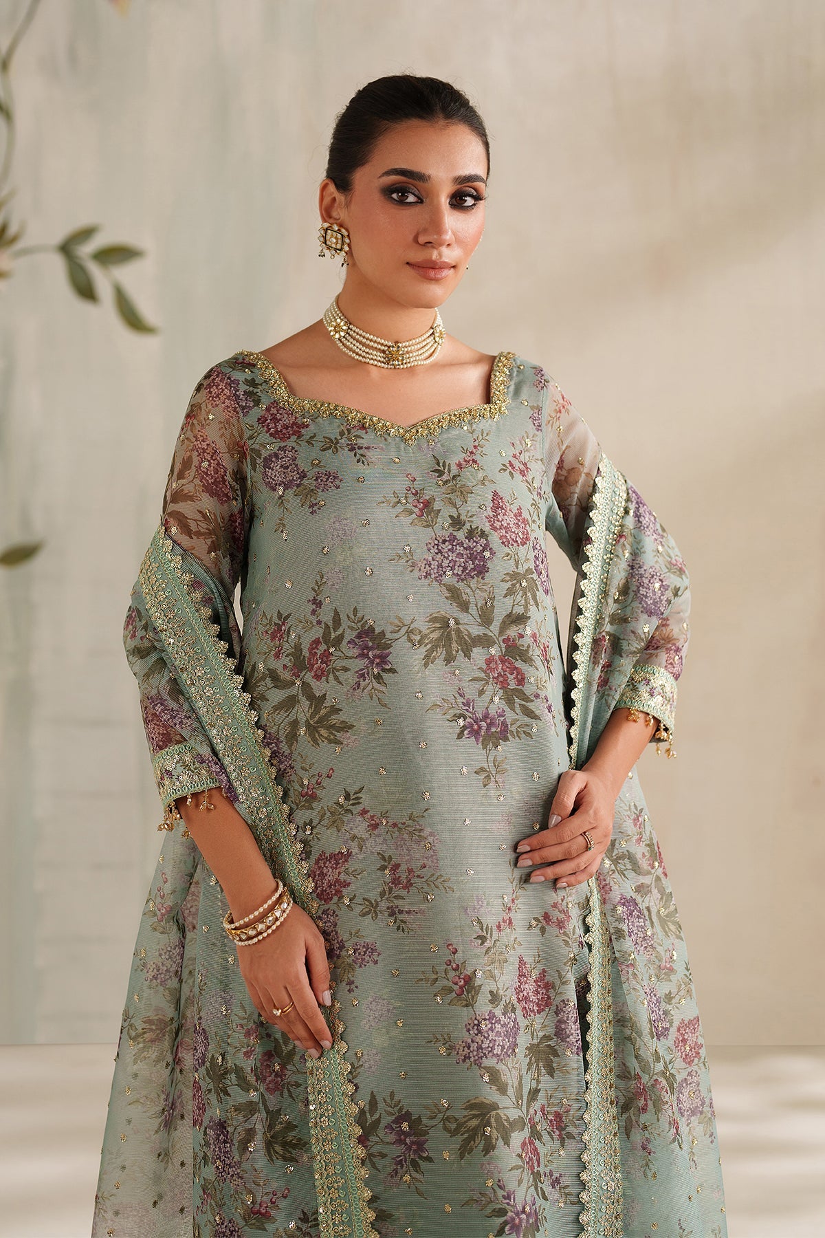 Baroque - Embroidered Cotton Net UF-4373