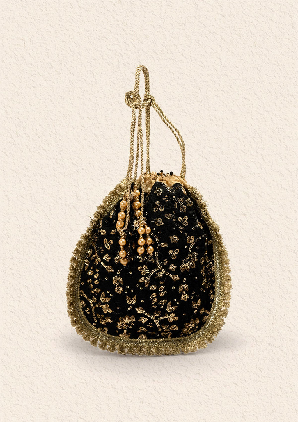 Aik Atelier - Potli - Black Silk Wda24