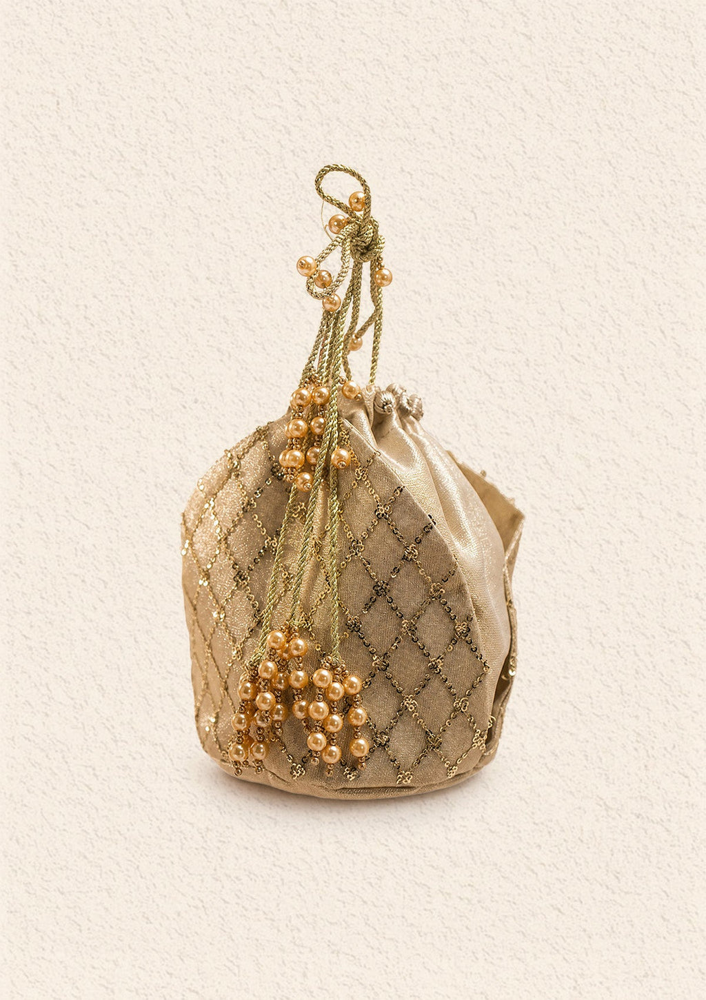 Aik Atelier - Potli - Light Gold Tissue Wda24
