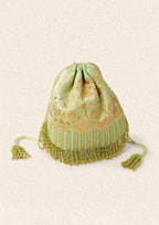 Aik Atelier - Potli - Pistachio Green Silk Wda26