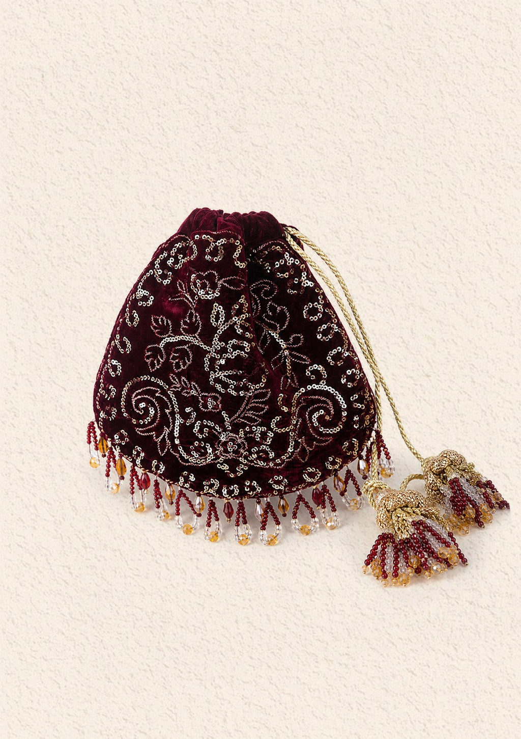 Aik Atelier - Potli - Plum Velvet Wdb25
