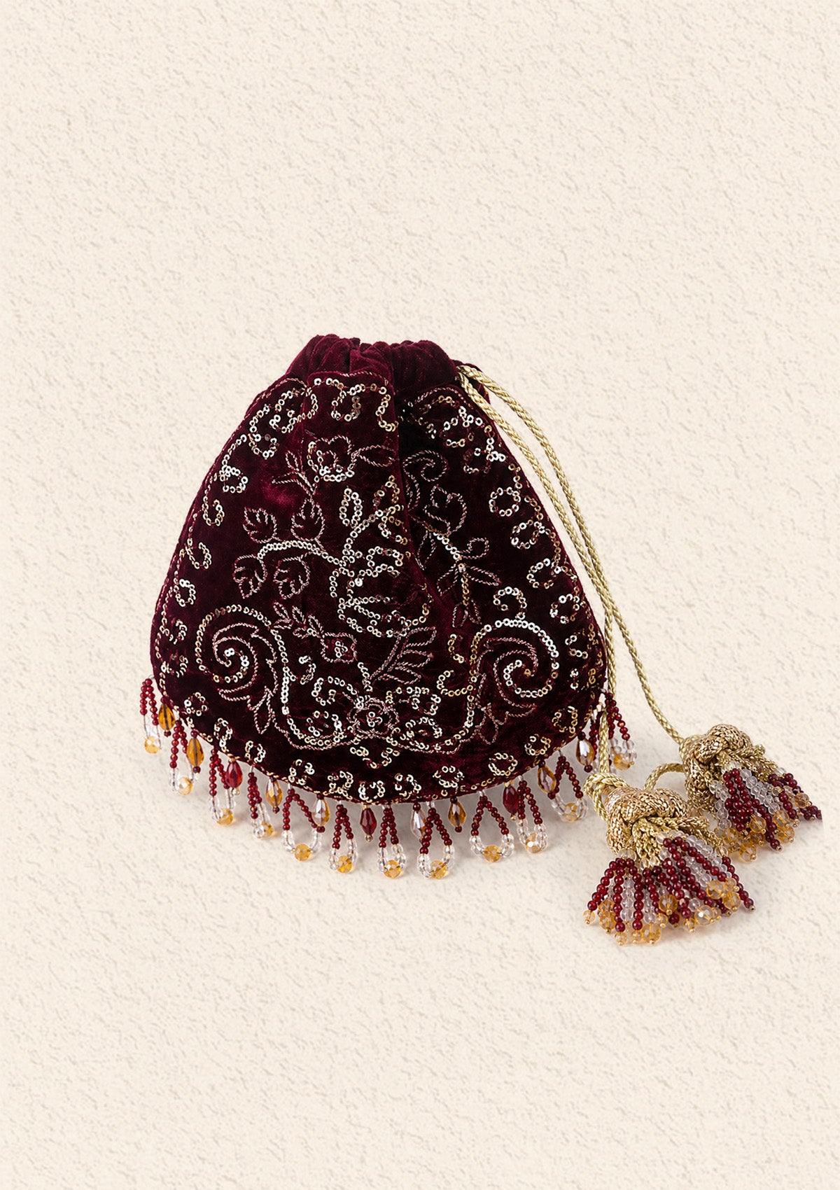 Aik Atelier - Potli - Plum Velvet Wdb25