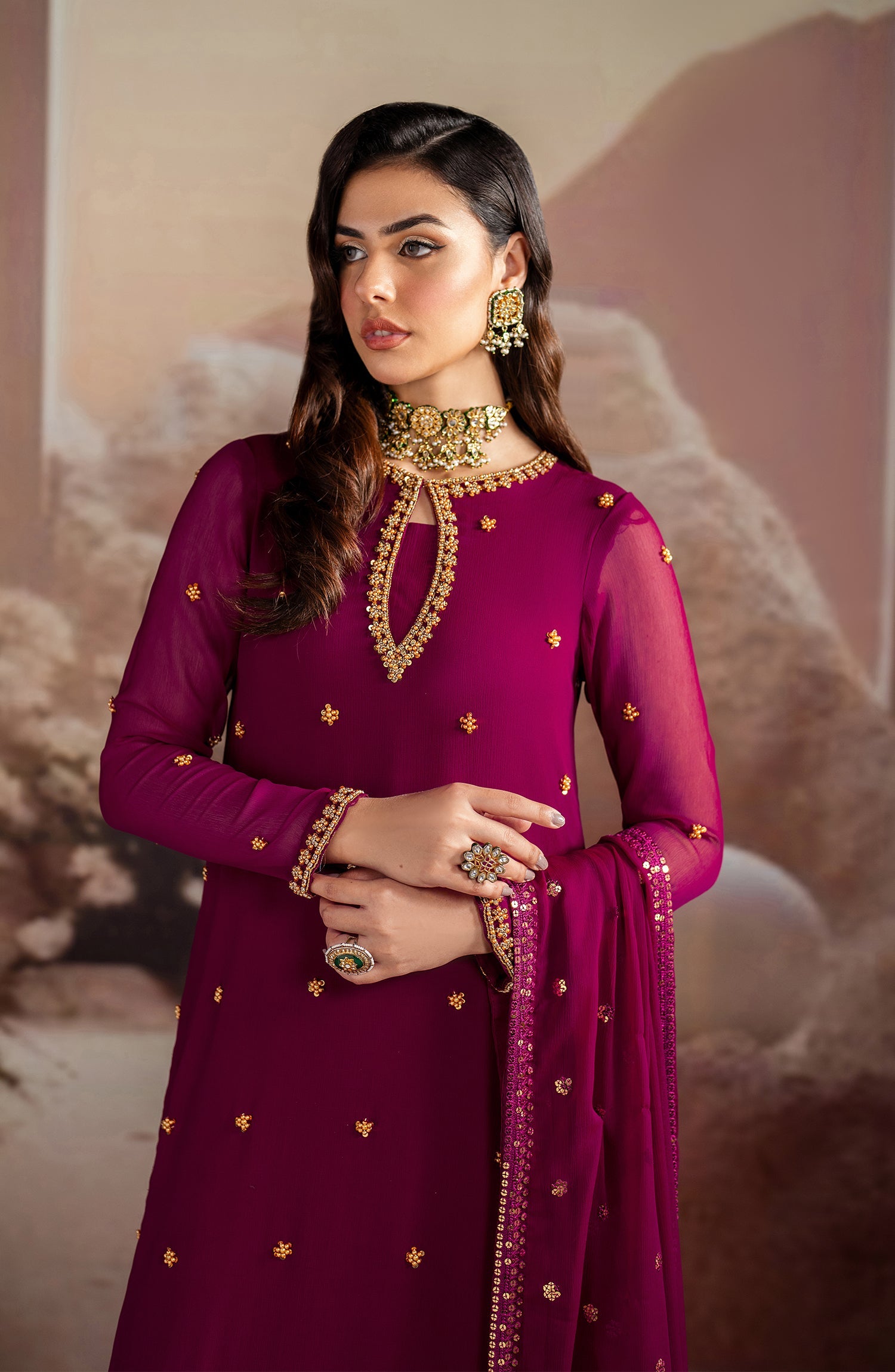 Zarif - ZRF-Emc-03 Embroidered Chiffon