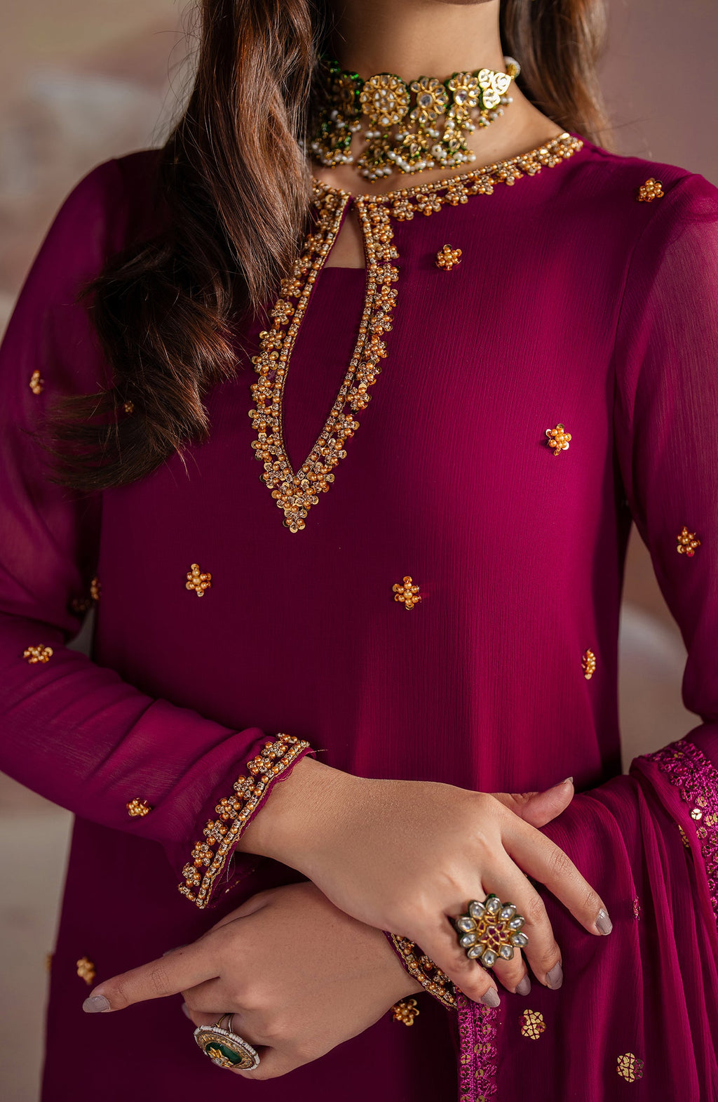 Zarif - ZRF-Emc-03 Embroidered Chiffon