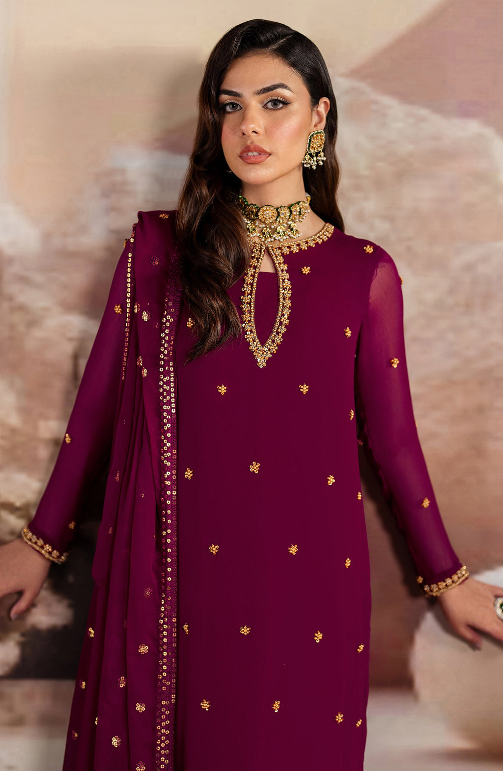 Zarif - ZRF-Emc-03 Embroidered Chiffon