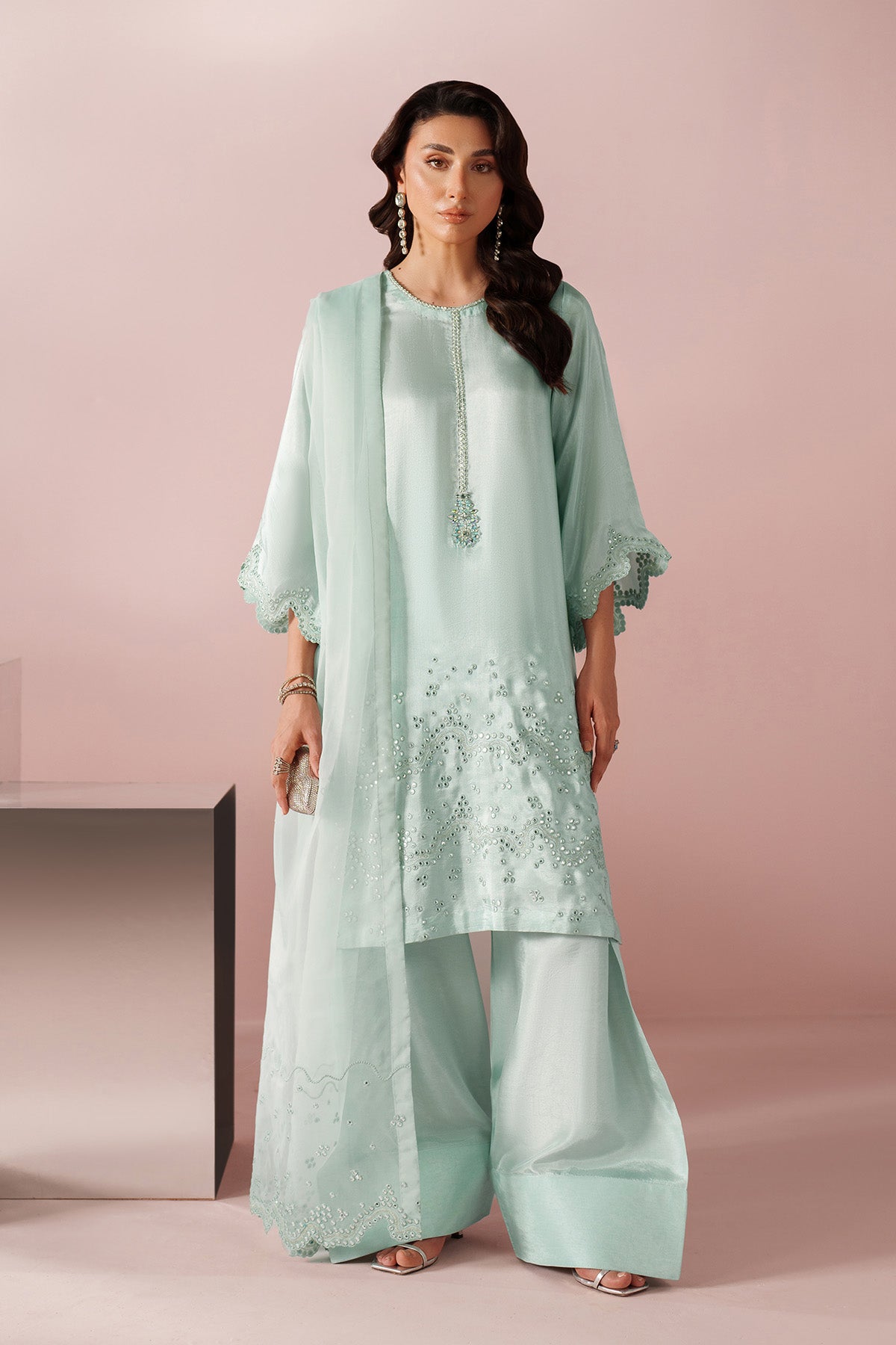 Alizeh - Ice Blue Dress 3 Piece - Rtw1030