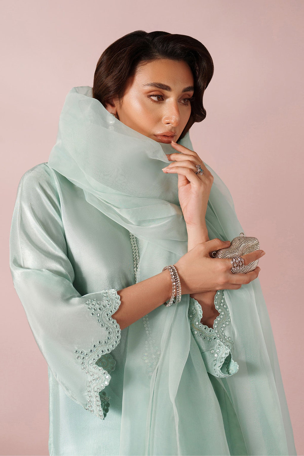 Alizeh - Ice Blue Dress 3 Piece - Rtw1030