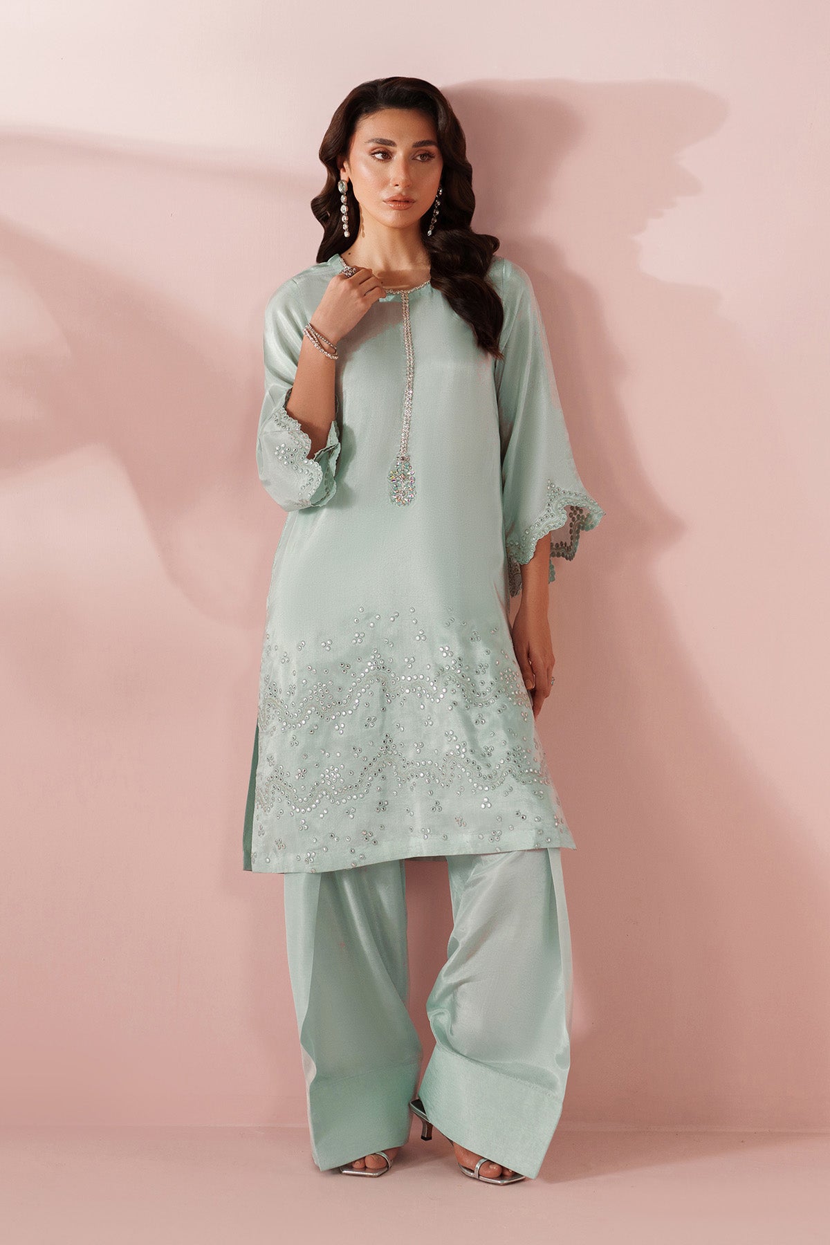 Alizeh - Ice Blue Dress 3 Piece - Rtw1030