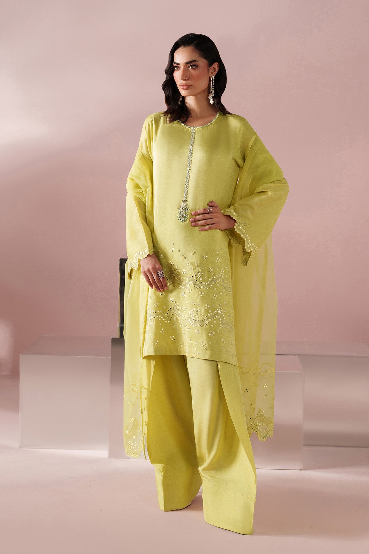 Alizeh - Yellow Dress 3 Piece - Rtw1031