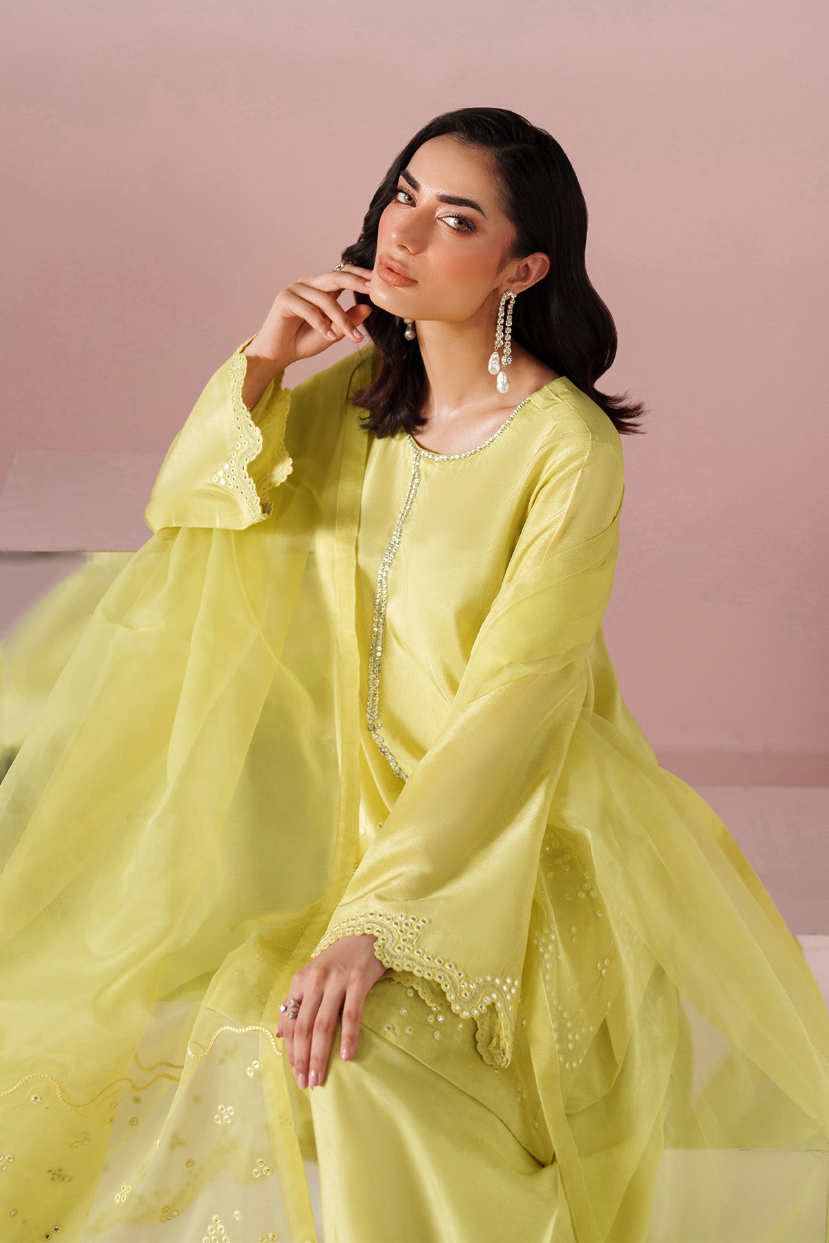 Alizeh - Yellow Dress 3 Piece - Rtw1031