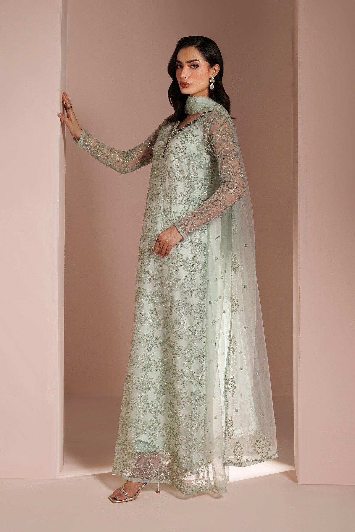 Alizeh - Ice Blue Dress 4 Piece - Rtw1033