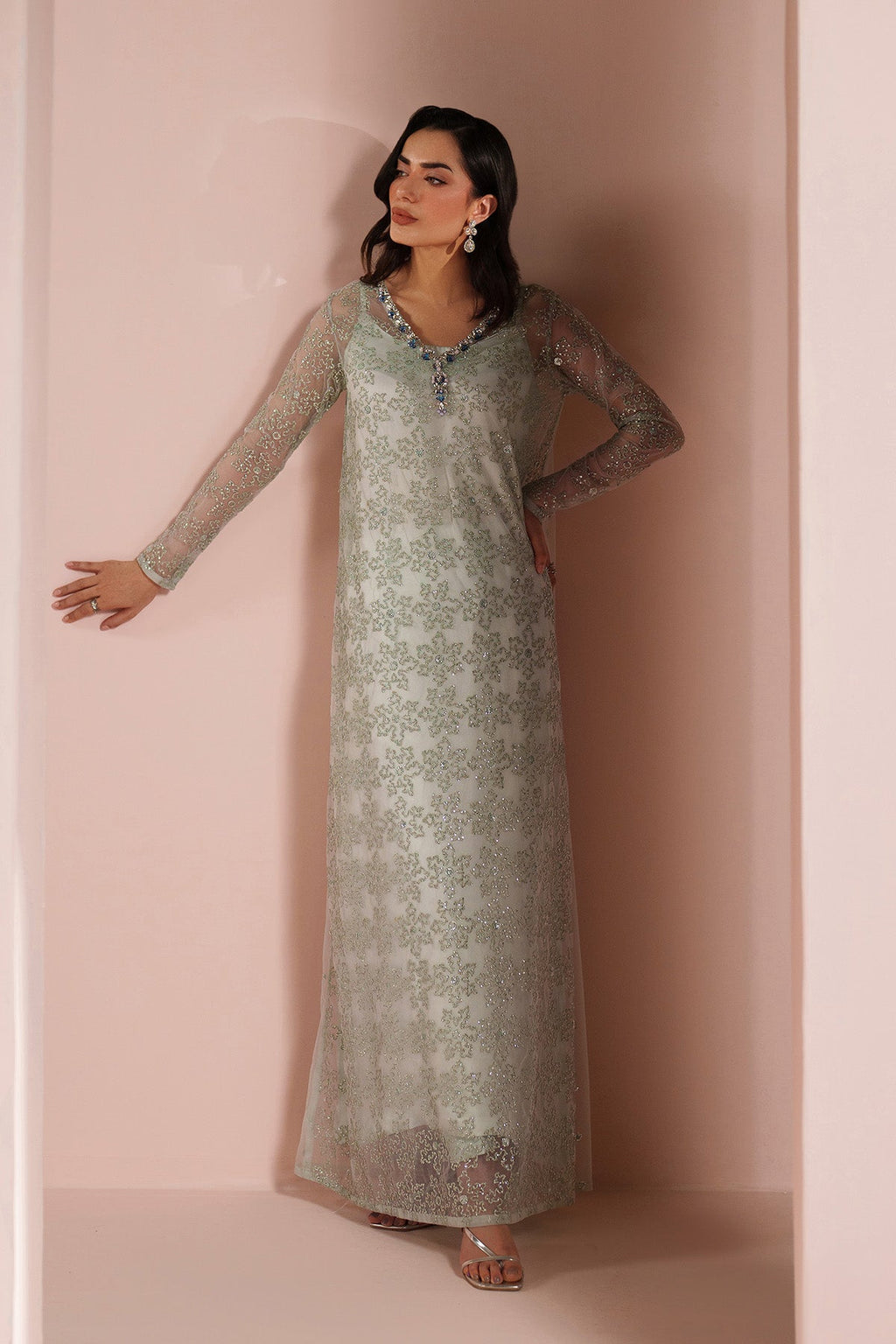 Alizeh - Ice Blue Dress 4 Piece - Rtw1033