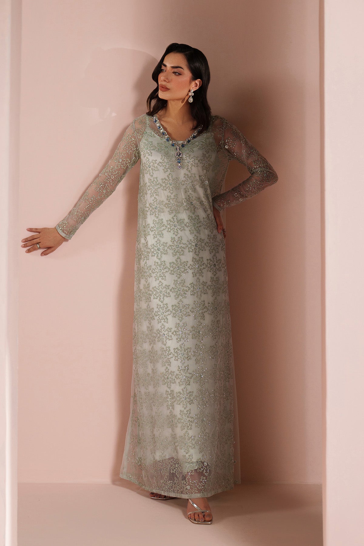Alizeh - Ice Blue Dress 4 Piece - Rtw1033