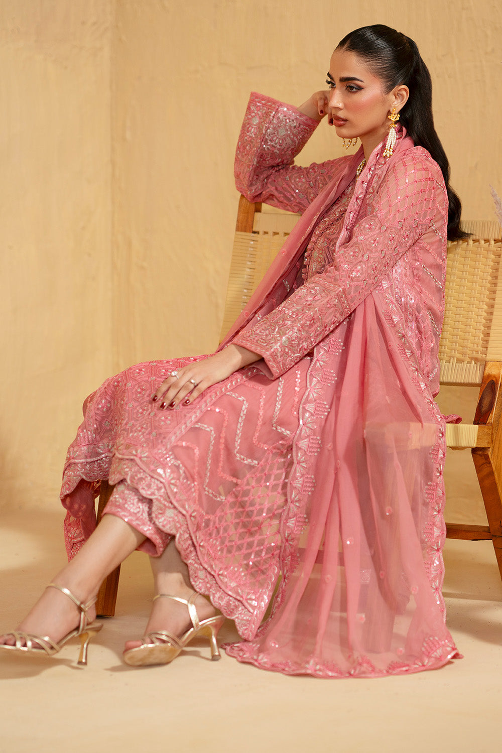 Maryum N Maria - 3 Piece Embroiderd Chiffon Nubia - Fsu5662