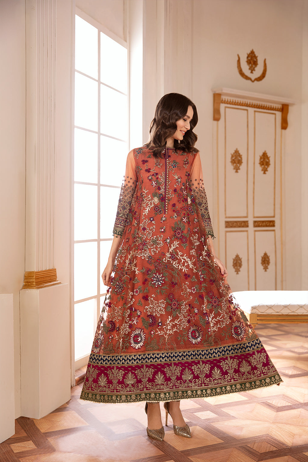 Baroque - Embroidered Net Ch07-03 Stitched