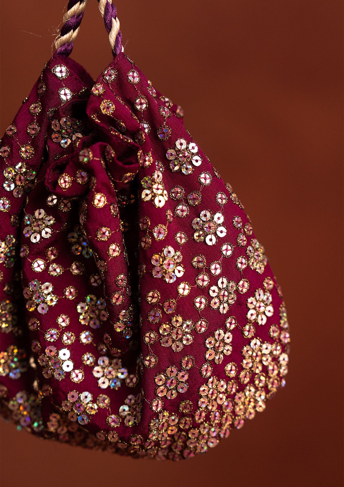 Aik Atelier - Potli - Magenta Sequin Mab25